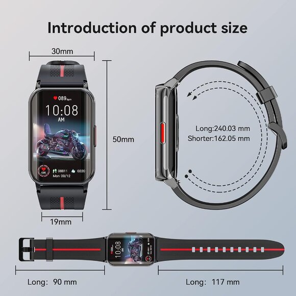 New Black & Red High-Quality Fitness Tracker Smart Watch ⌚️ - Picture 8 of 8